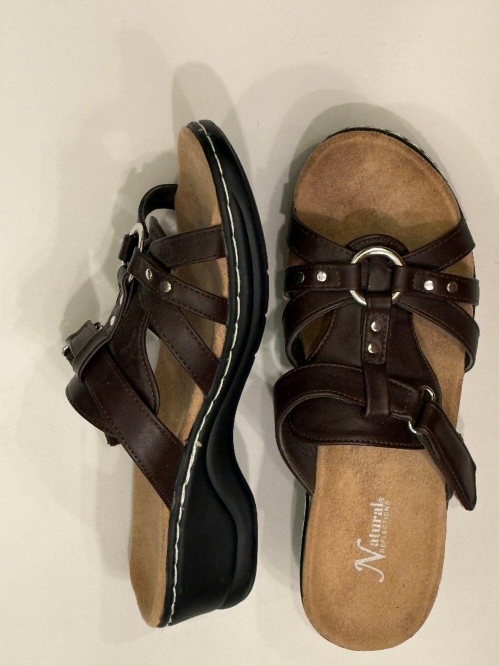 Natural Reflections Aleisha wedge sandals, women's 8